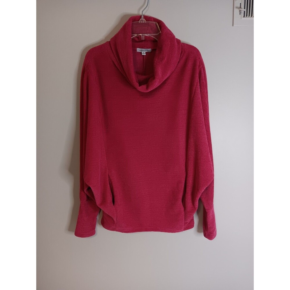 White Birch Chenille Pullover Cowl Neck Pink Sz Small